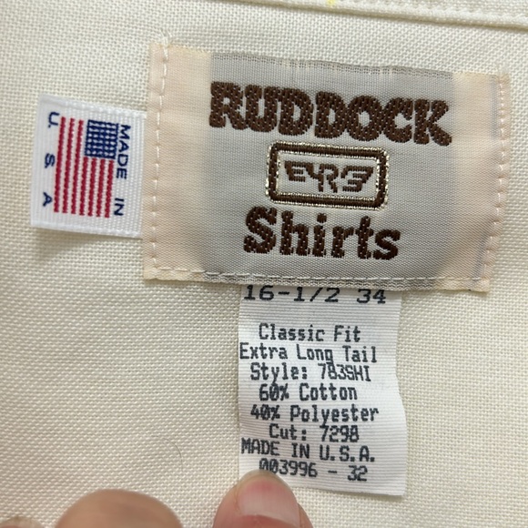 Ruddock Classic Fit Extra Long Tail Men Pearl Snap Western Cowboy Shirt 16 1/2 - Picture 2 of 9